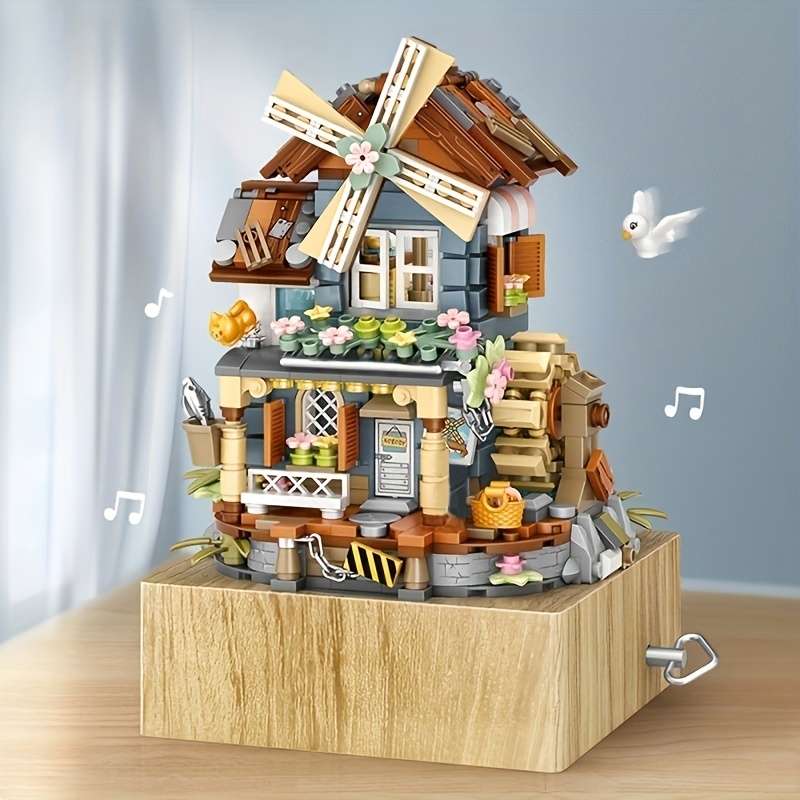 Building Toy Architectural Model Toy Set Style Windmill House