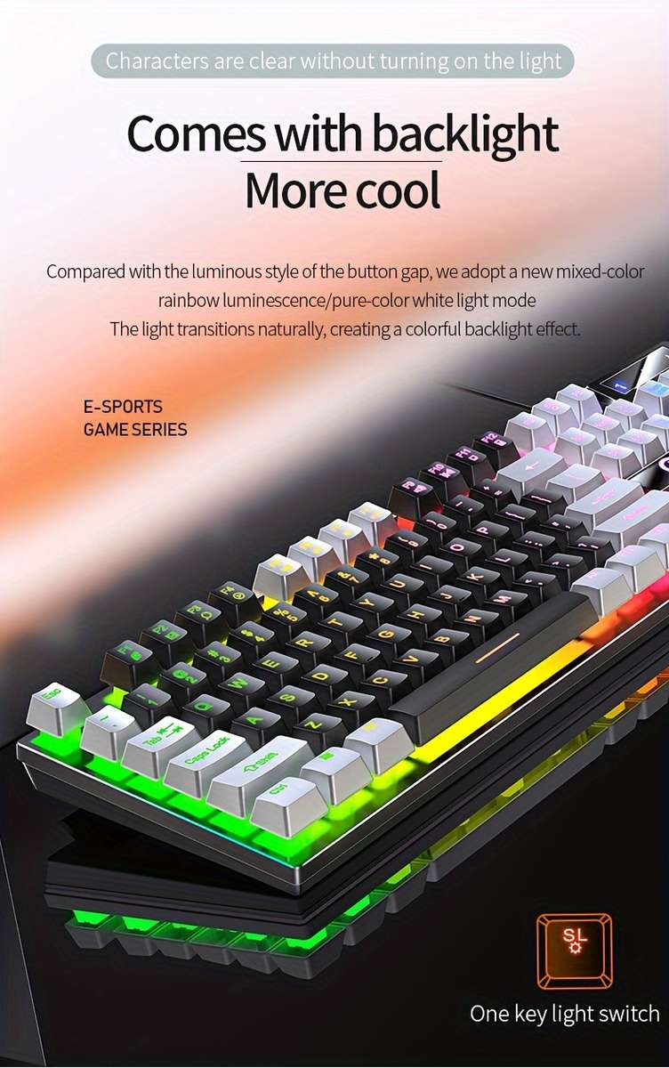 Keyboard Color Purple  white Light