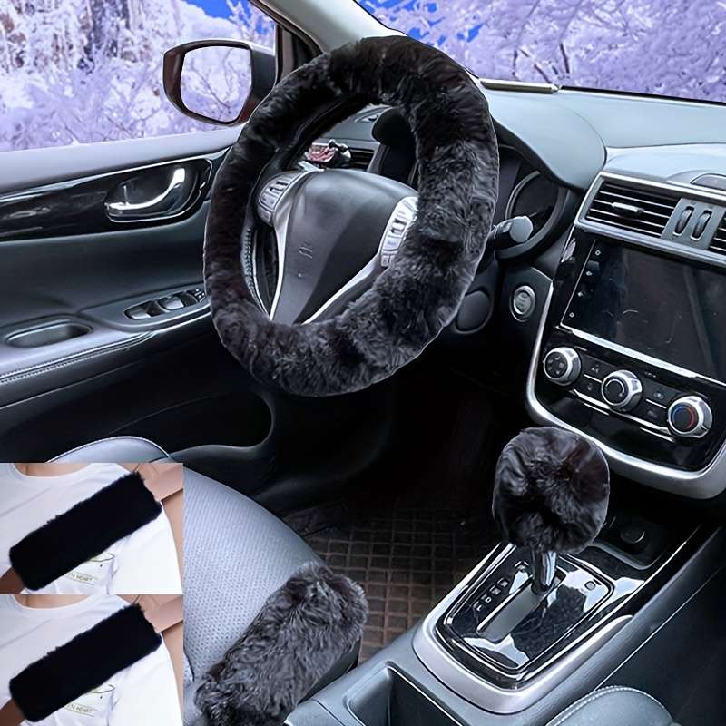 Car Steering Wheel Cover Red 5Pcs