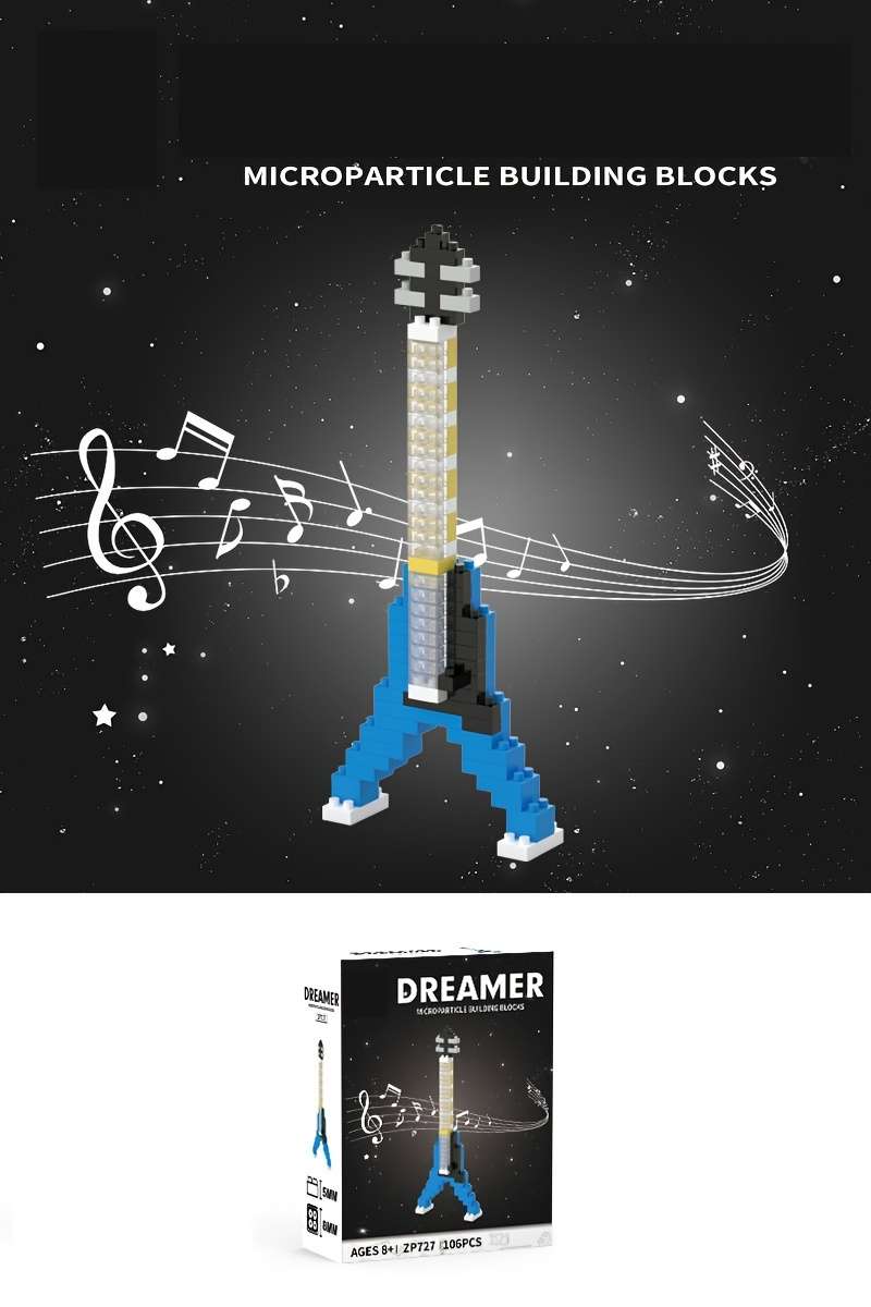 3D Puzzle Musical Instrument Model Style Red Guitar