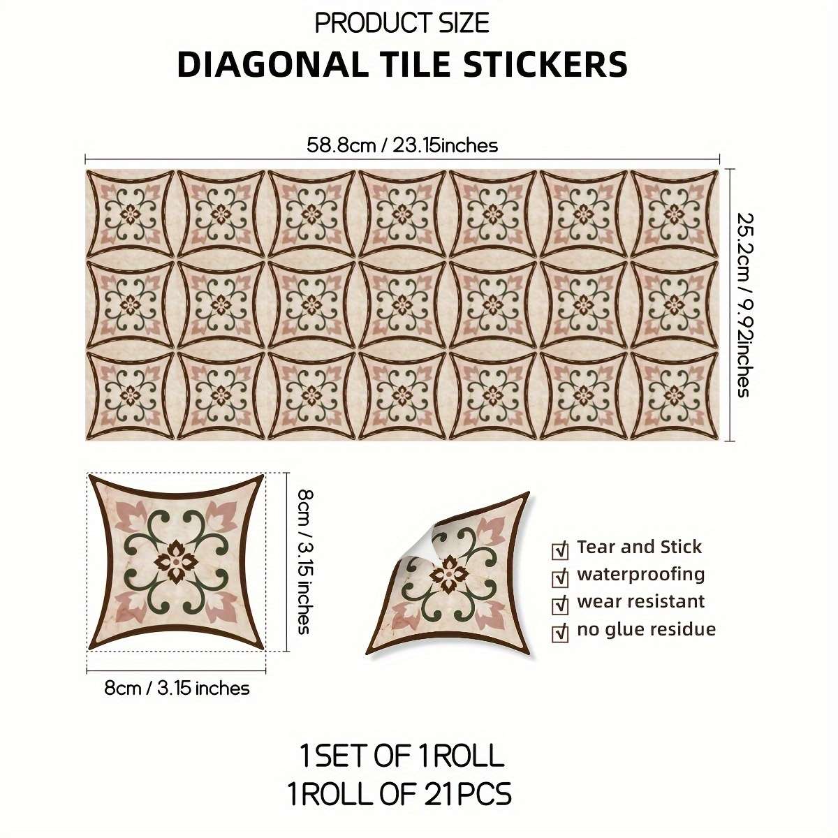 Floor Stickers Model D Size 8.0X8.0Cm