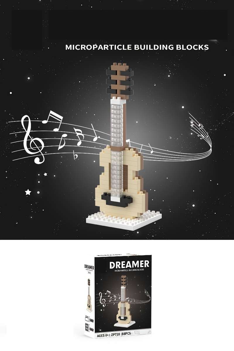 3D Puzzle Musical Instrument Model Style Red Guitar
