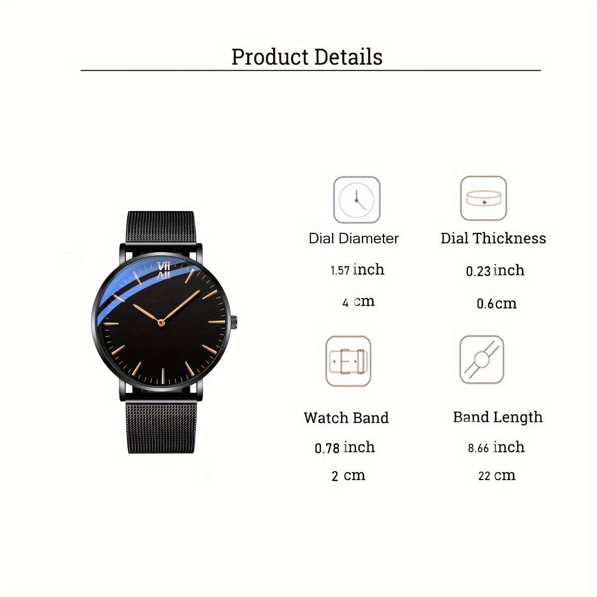 Premium Men Business Quartz Watch With Strap Silvery With White