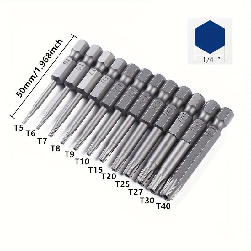 Screwdriver Bit Tool Set Model 12Pcs Hollow Torx Bit 50Mm