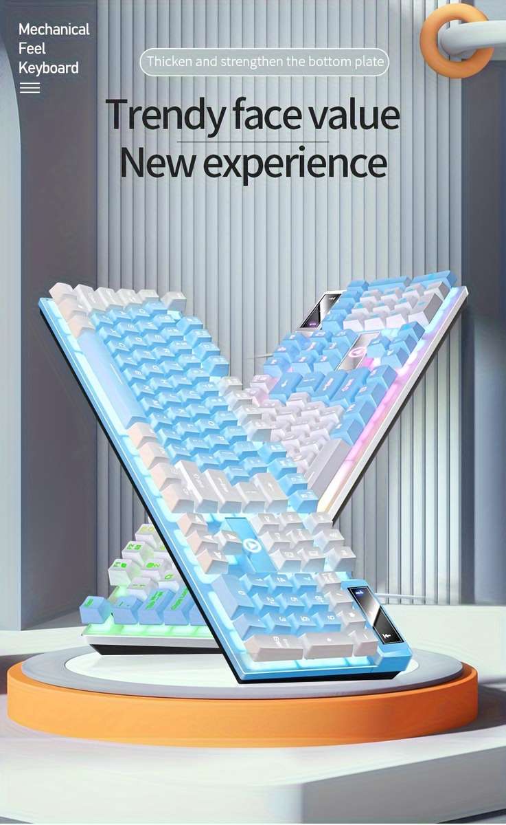 keyboard color Blue And White