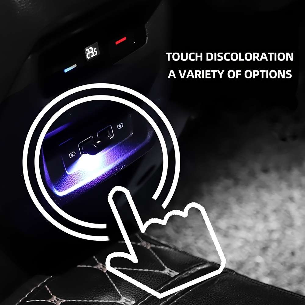 1pc Car Mini USB Seven Color Adjustable Color Decorative Ambient Light Soft Light A