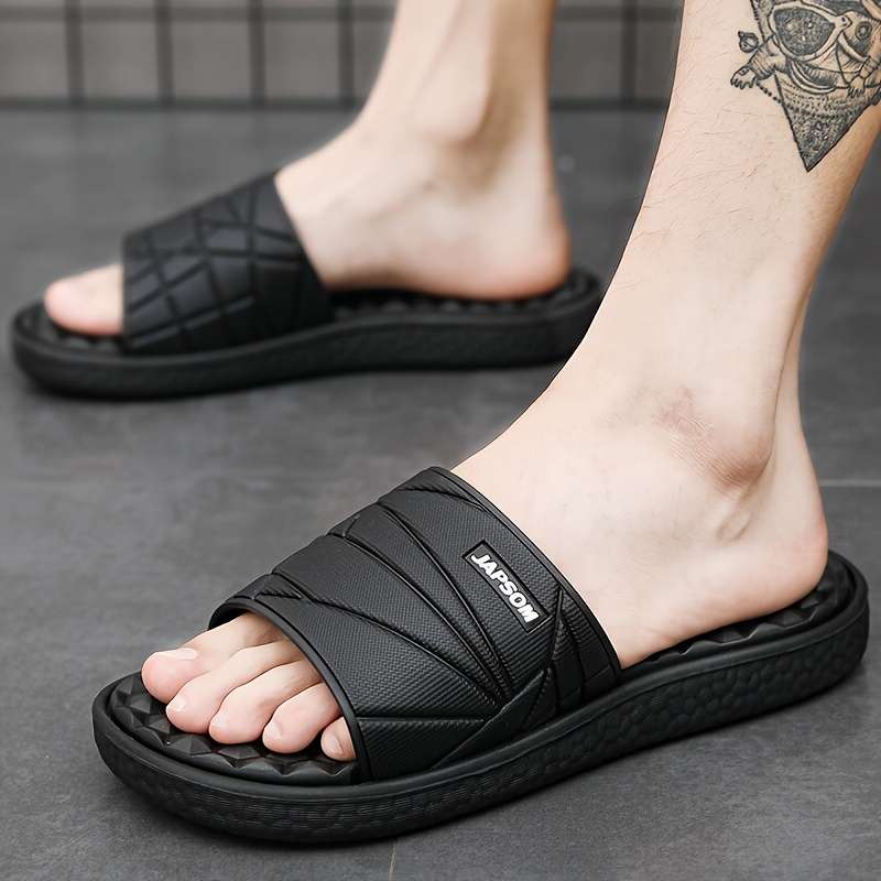 Men Slippers Summer Style Black Size Uk 7