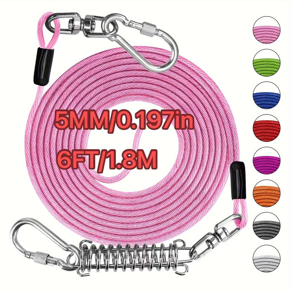 Dog Leash Color Pink Size 6Ft