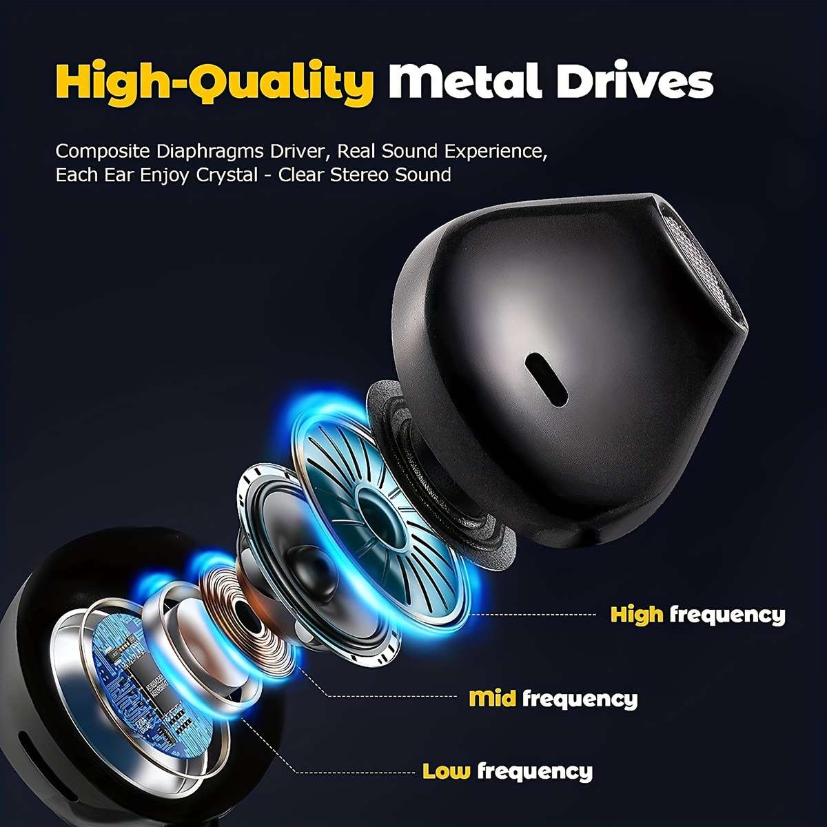 Wired Headphones Black