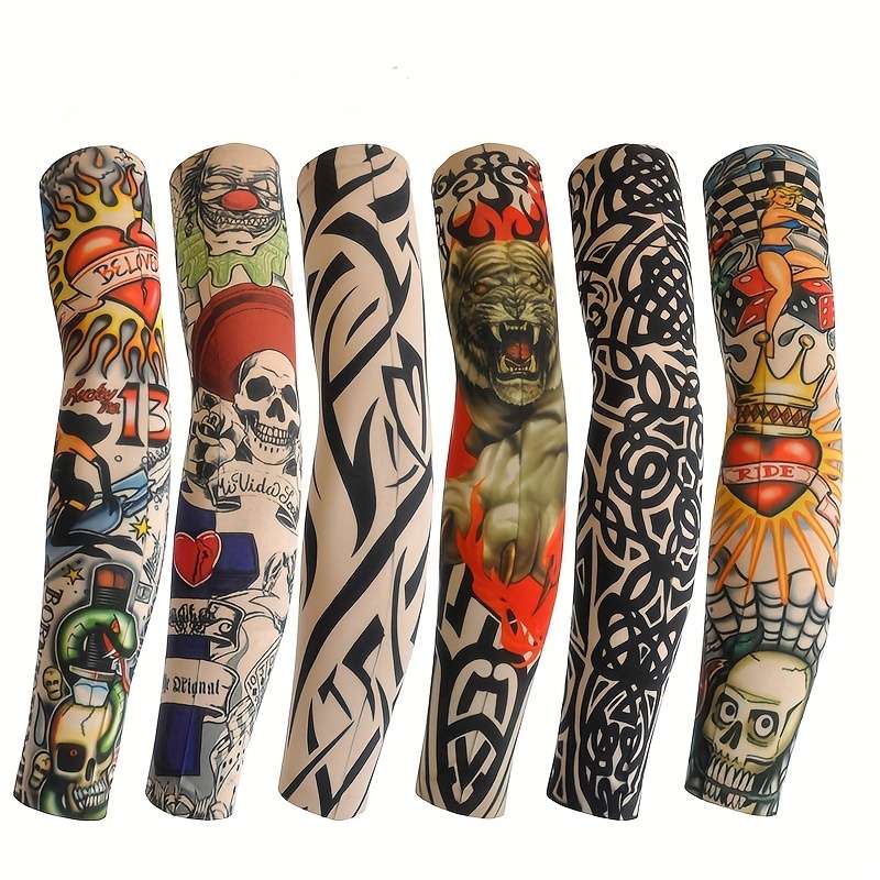 Sunscreen Sleeves Items Black Lines Letters6Pcs
