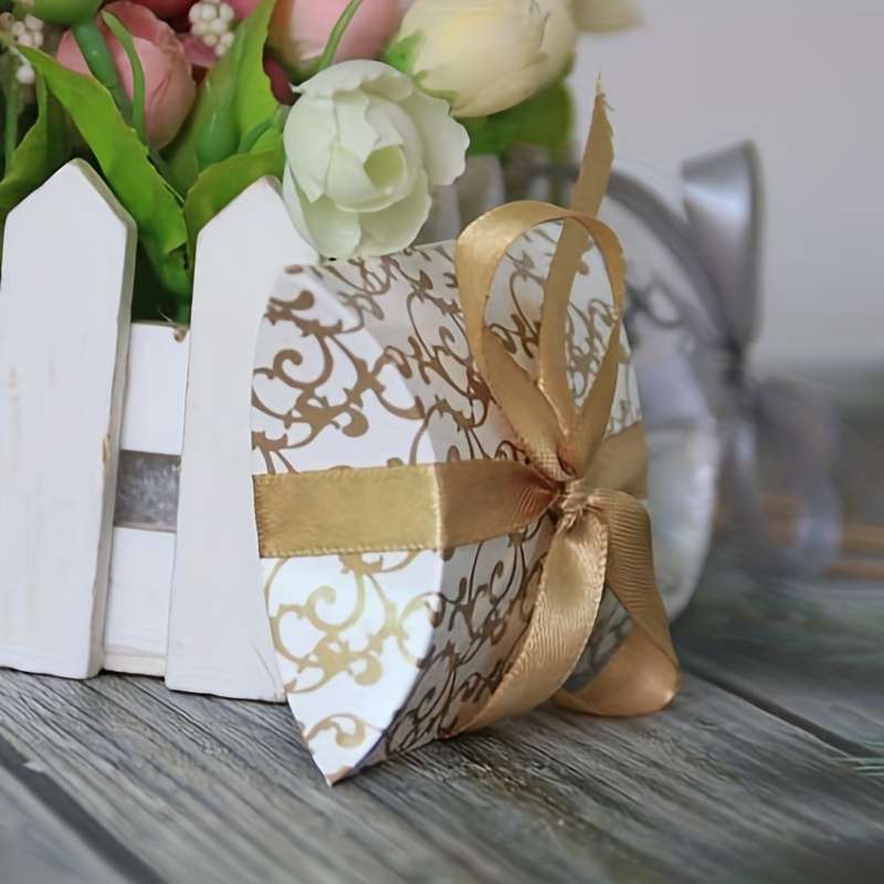 Christmas Gift Boxes Color 10Pcs -5 Golden  ADD 5 Silvery