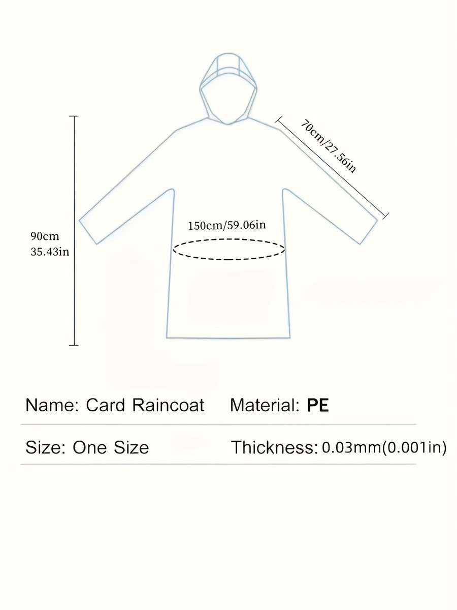Raincoat Mixed Colors Size Onesize