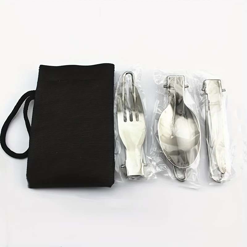 Kitchenware Backpack Fork Stainless Steel Folding Knife Spoon Set Tableware