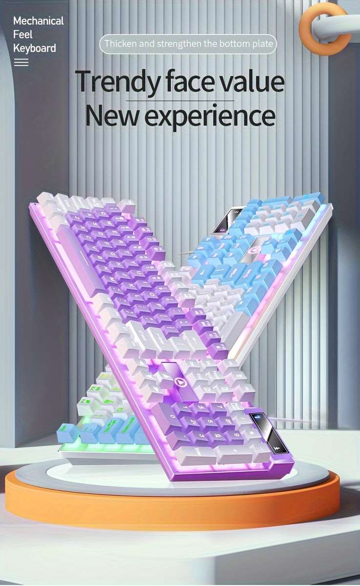 Keyboard Color Purple  white Light