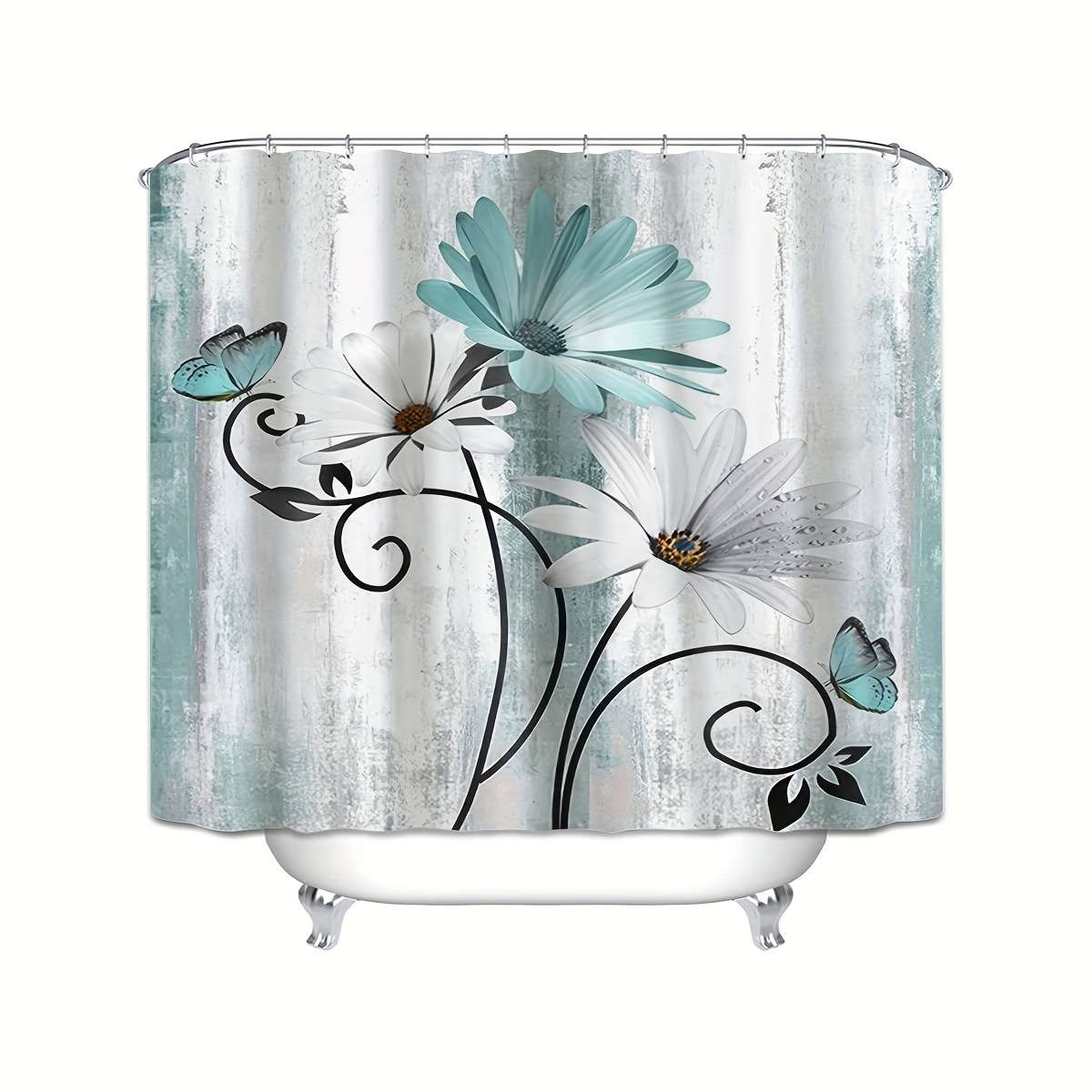Waterproof Shower Curtain Color Light Blue Marble Pattern Size 79Inch200Cm*71Inch180Cm