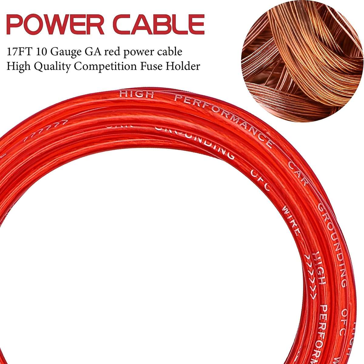 1pc 10GA Audio Rca Cables Car Audio Cable Installation Kit