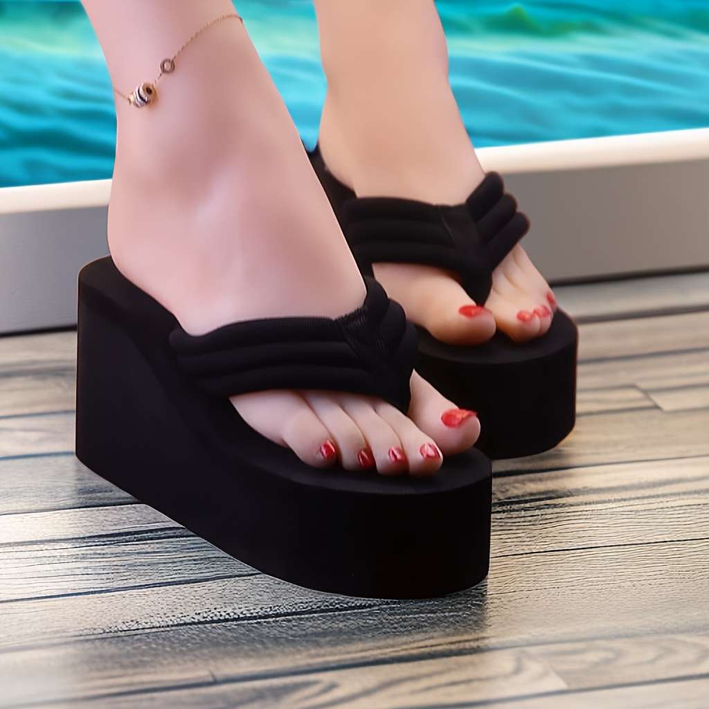 Ladies Summer Flip Flops Black Uk 3