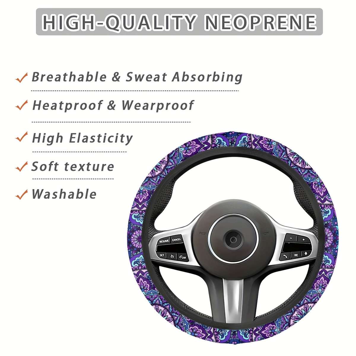Car Steering Wheel Cover Boho Pattern