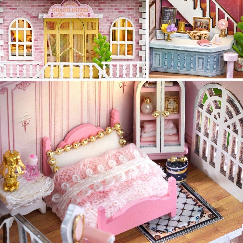 Building Toy Architectural Model Toy Set Style Pink