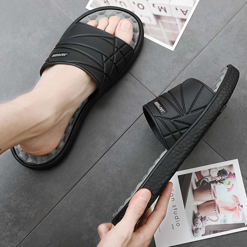 Men Slippers Summer Style Black Size Uk 7