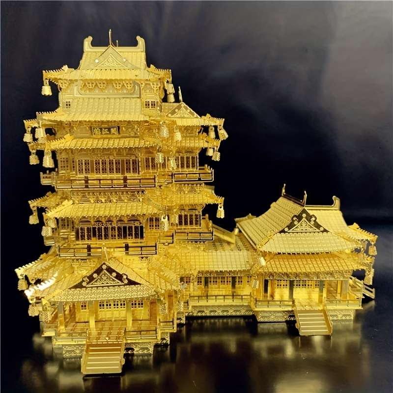 3D Building Model Puzzle Set Style Yuejiang Tower