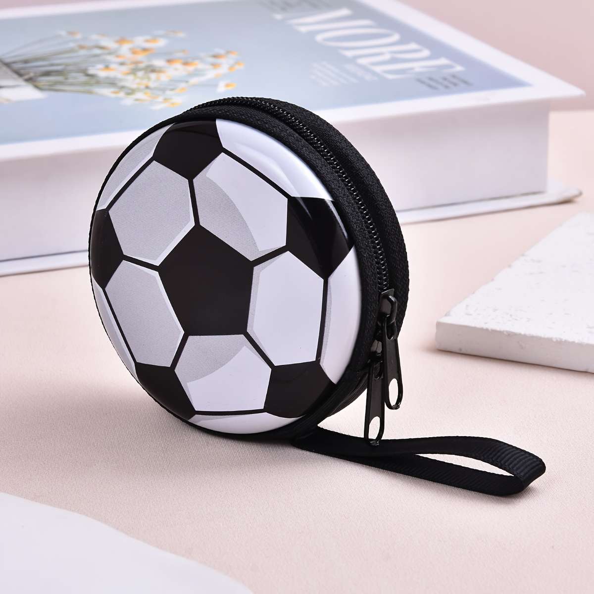 Football Zipper Coin Purse Wallet