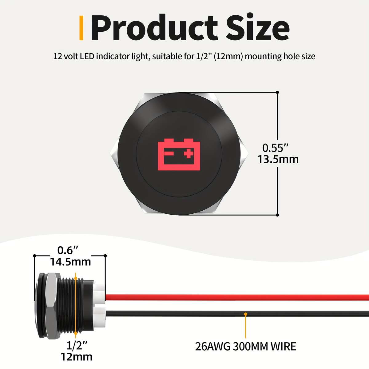 7 Types of 12Mm Automotive Modification Signal Light Strips with LED Metal Flat Head
