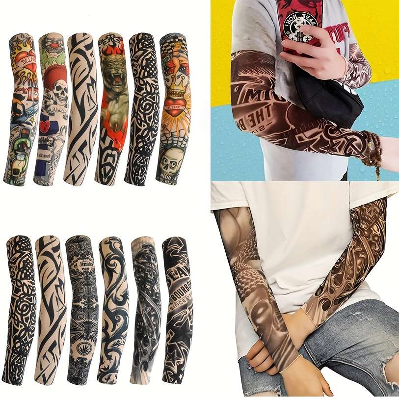 Sunscreen Sleeves Items Black Lines Letters6Pcs