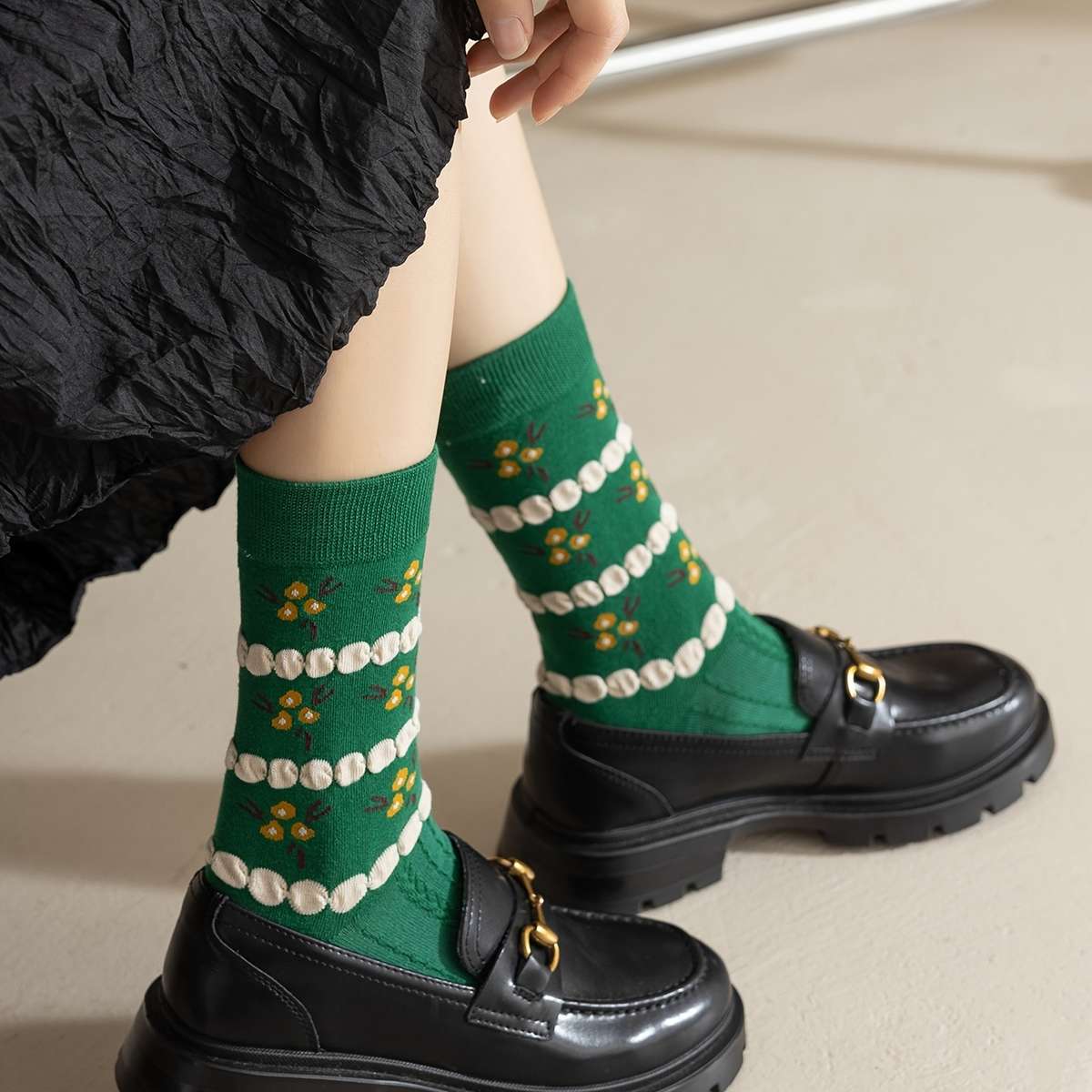 Women S Socks Color Dark Green Size Onesize