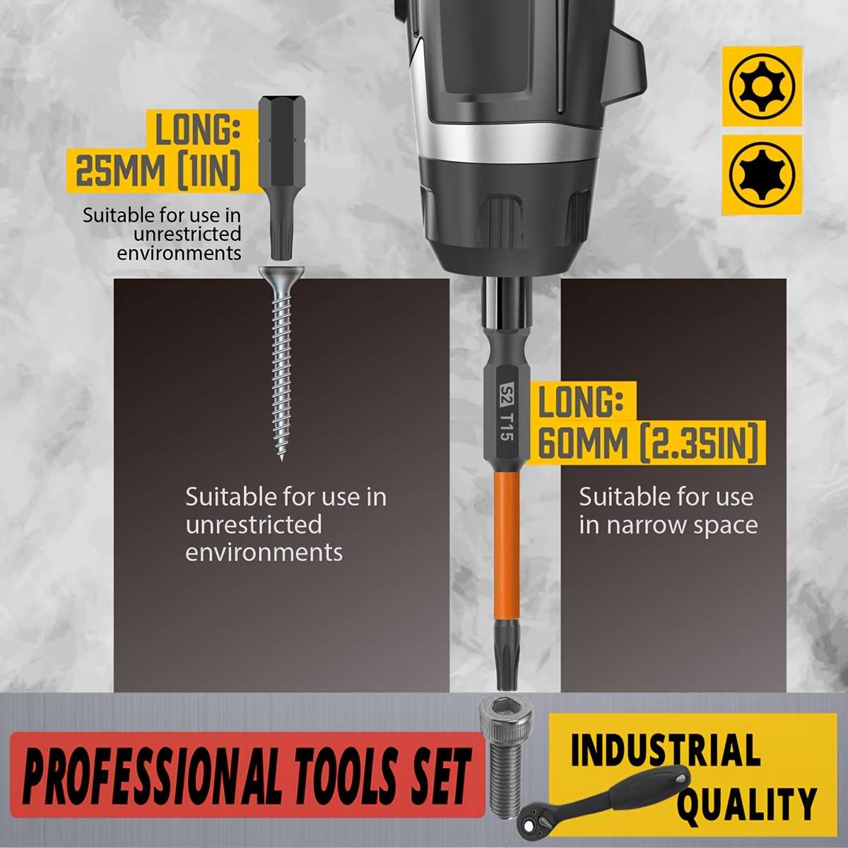 Screwdriver Bit Tool Set Items 12Pcs 25Mm Tamper Proof Bits