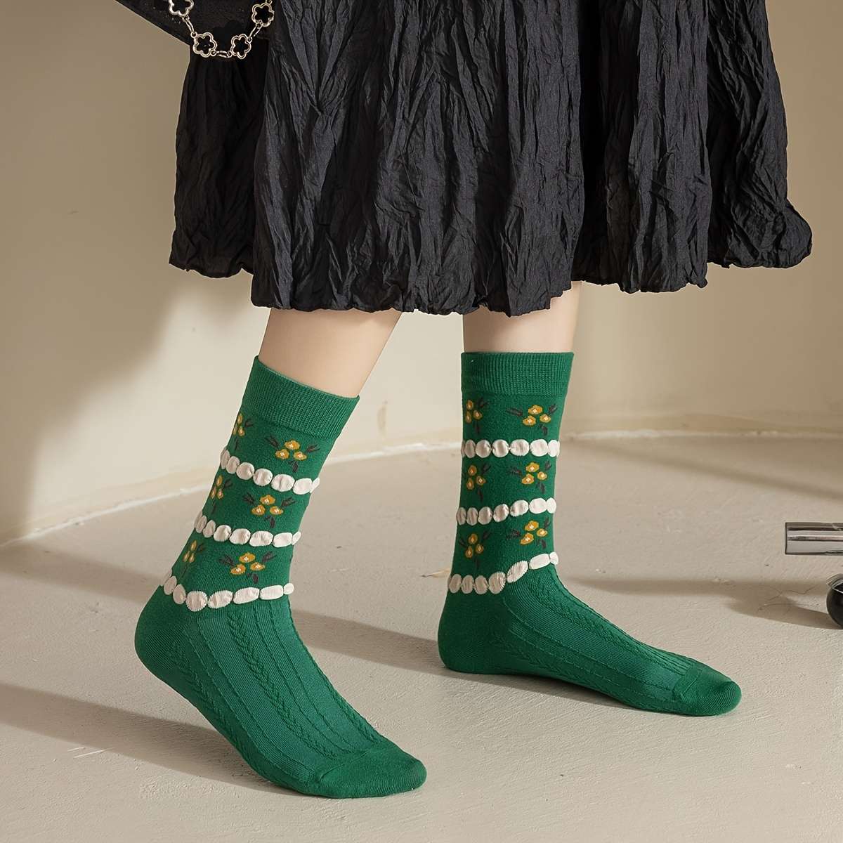 Women S Socks Color Dark Green Size Onesize