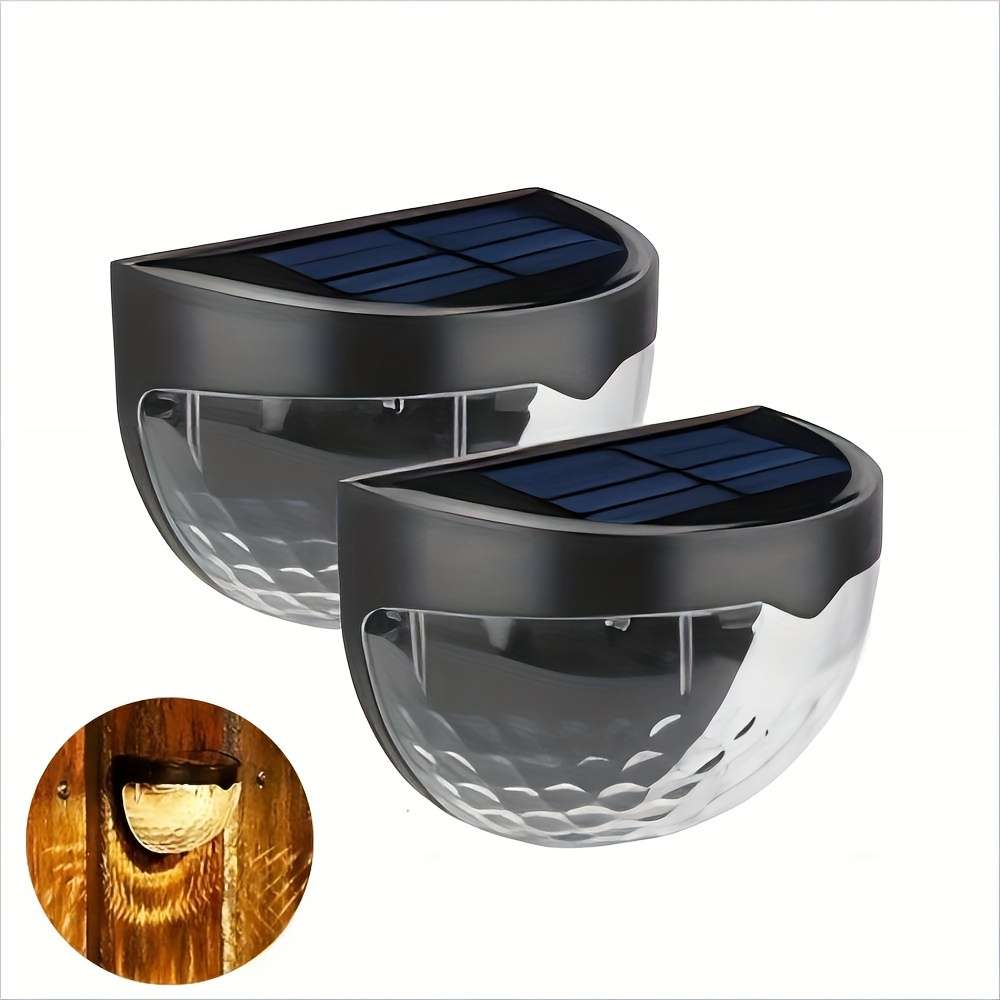 Black Shell Warm Light 4 pcs Outdoor Solar Light