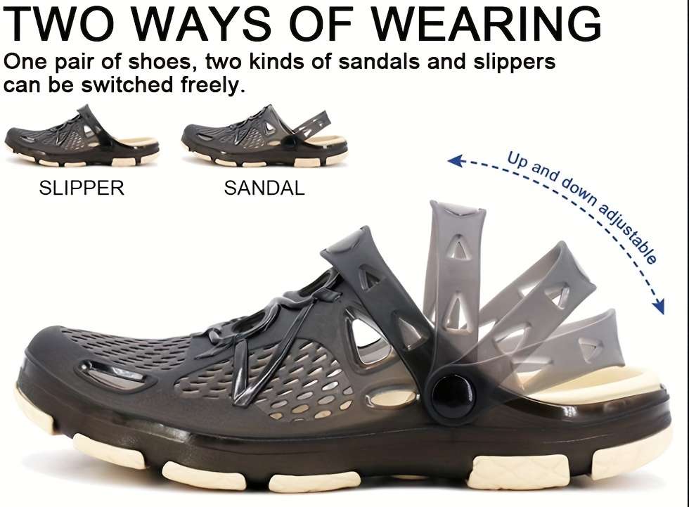 Men Slippers Summer Style Black Size Uk 7