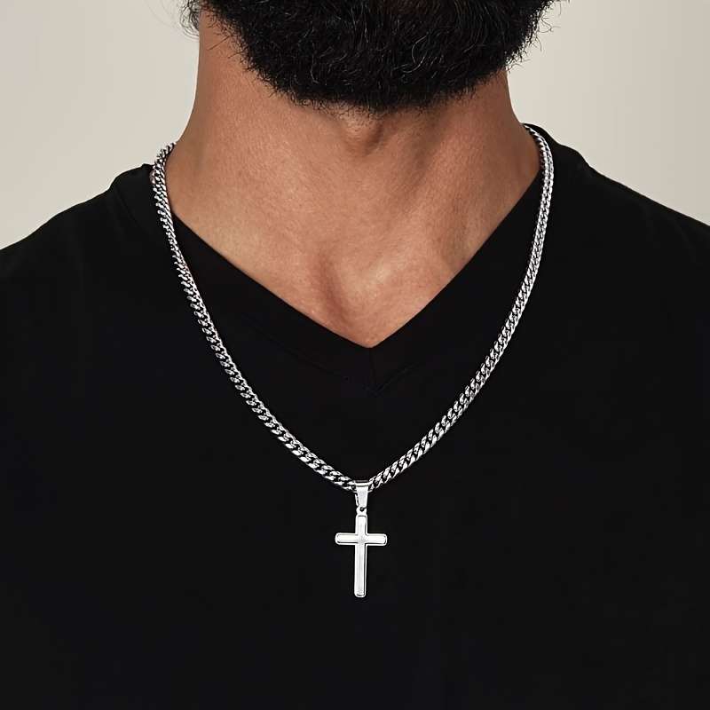 Faux Pearl Cross Pendant Necklace