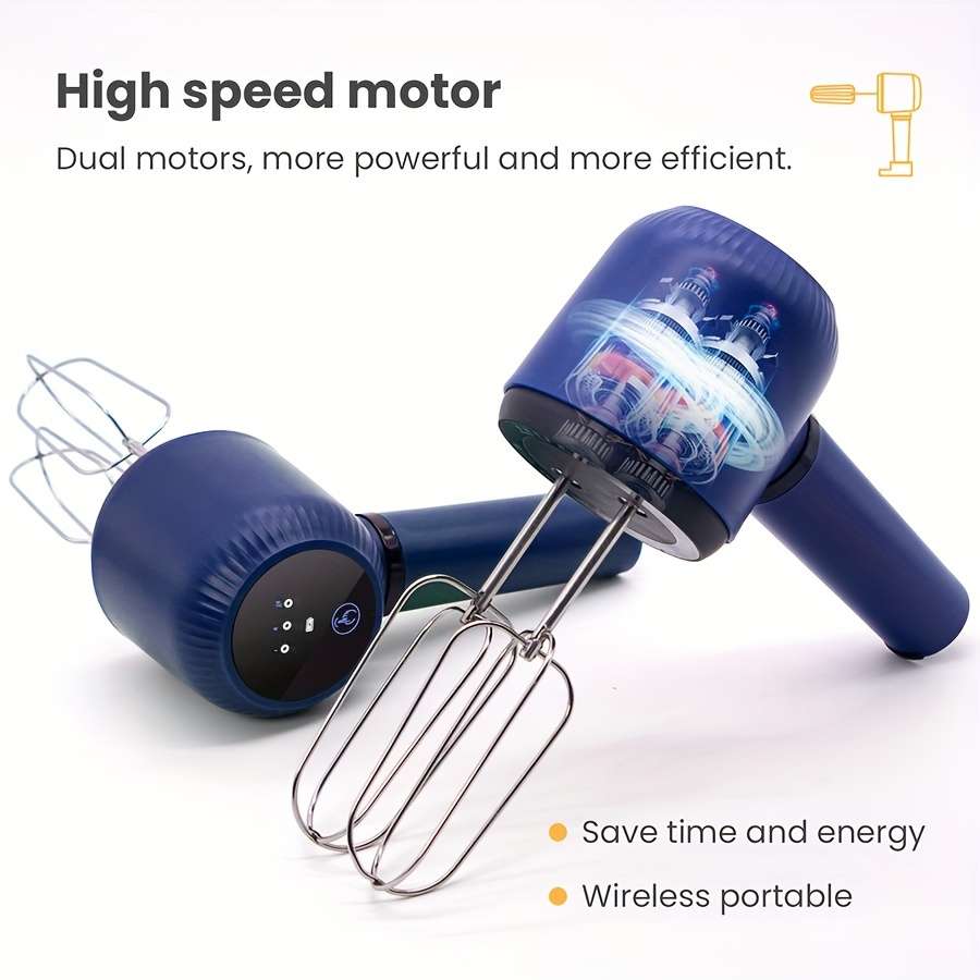 Cordless Electric Double Mixer Bar Double Egg Beater Head