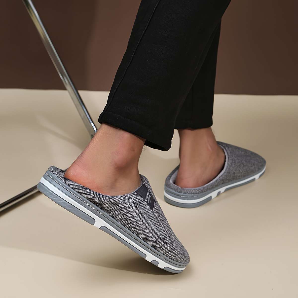 Men Slippers Summer Style Grey Size Uk 3.5 To 4