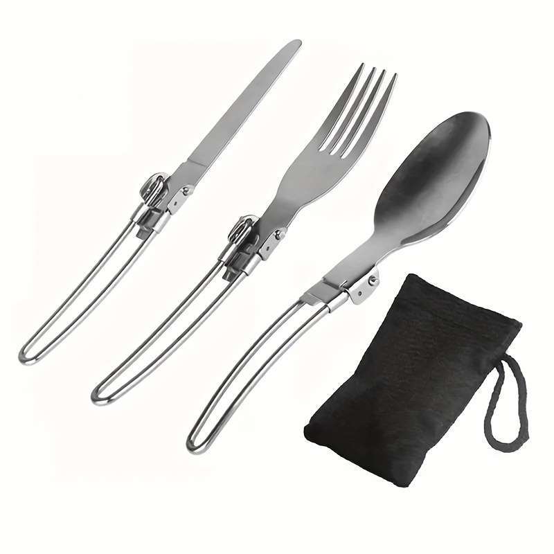 Kitchenware Backpack Fork Stainless Steel Folding Knife Spoon Set Tableware
