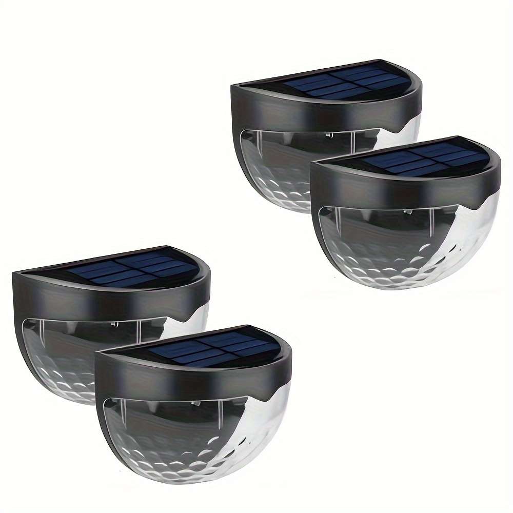 Black Shell Warm Light 4 pcs Outdoor Solar Light