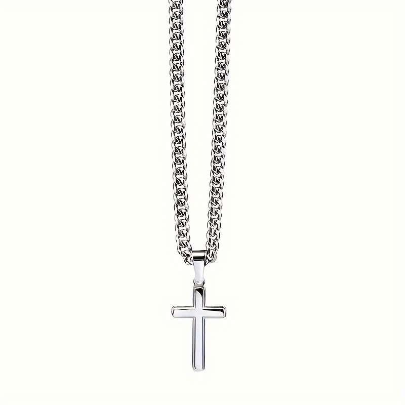 Faux Pearl Cross Pendant Necklace