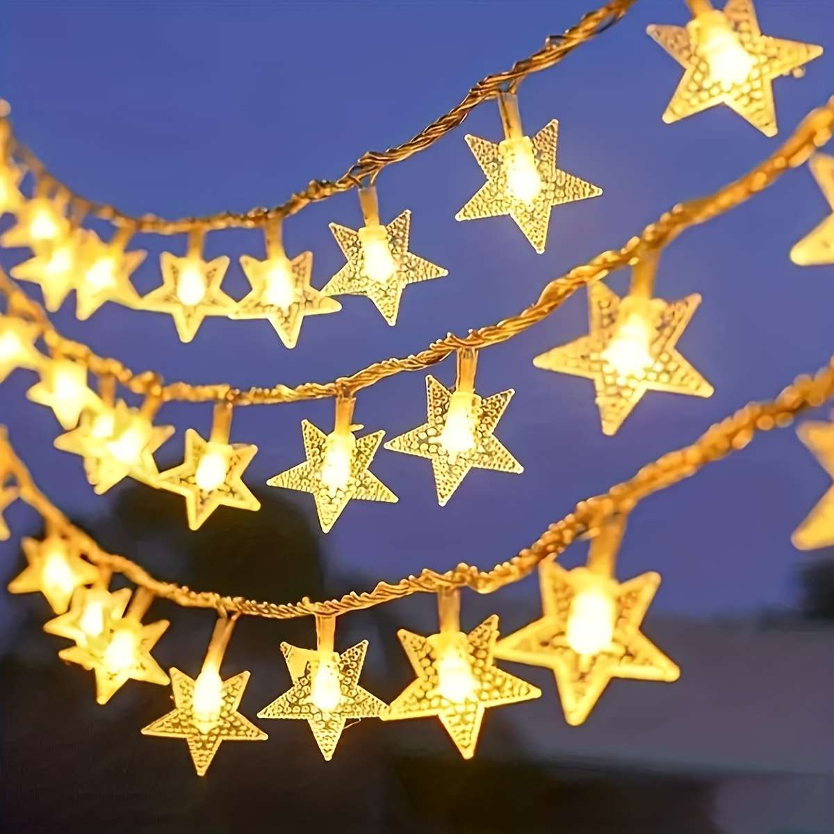 String Lights Color Warm White  Battery Powered  Size6.56Ft 2M 10Led