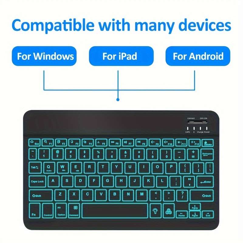 7-Color Backlit Portable Wireless Keyboard And Mouse Set
