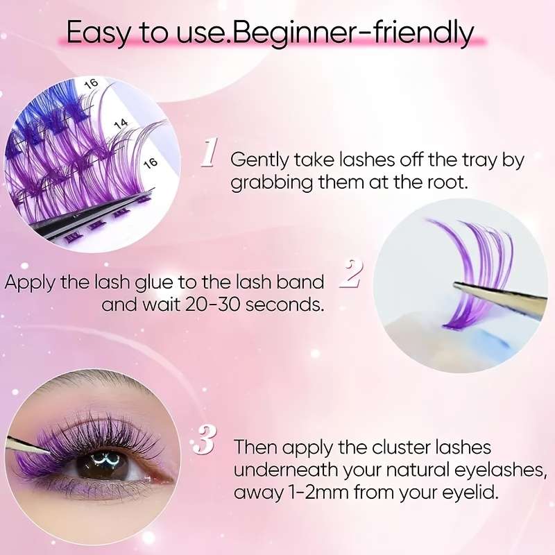 120 Clusters Colored Mink Lashes Model 120clusters Colorful