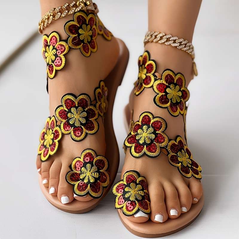 Ladies Summer Flip Flops Multicolor Uk 7.5