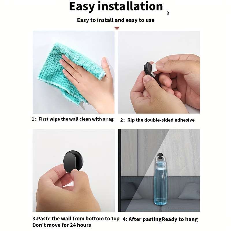 Hook Upitems Small Sticker Hook Black 6Pcs