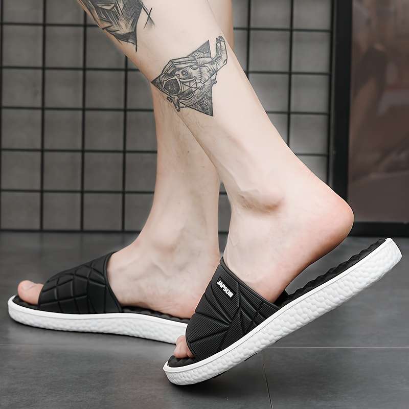 Men Slippers Summer Style Black Size Uk 7