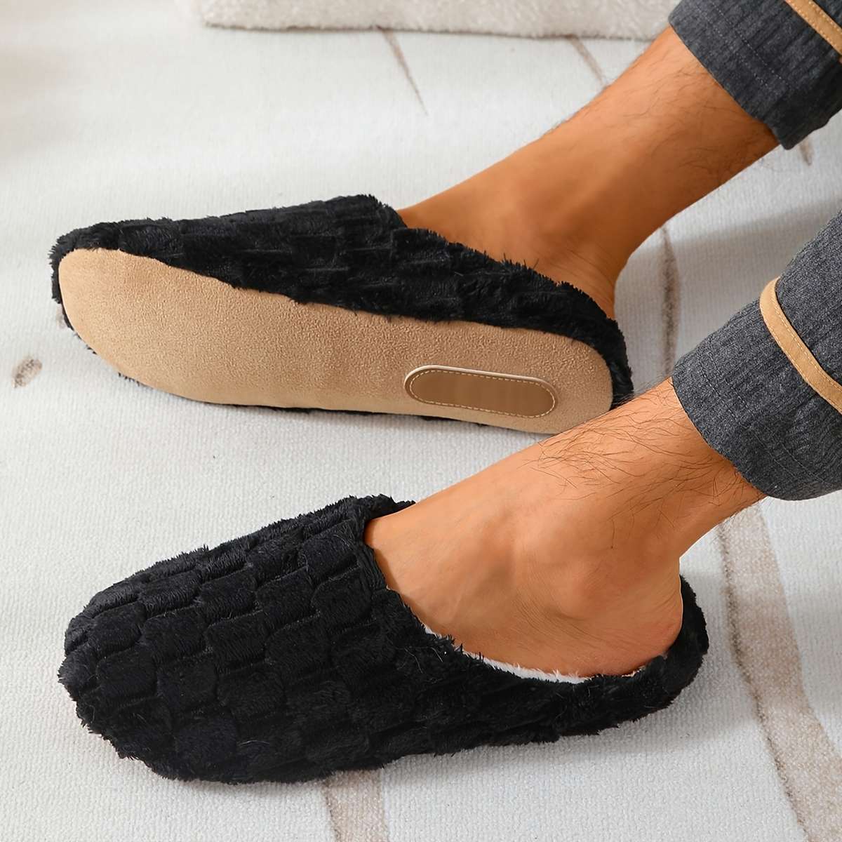 Cotton Slippers Color Grey Sizeuk 6.5-7