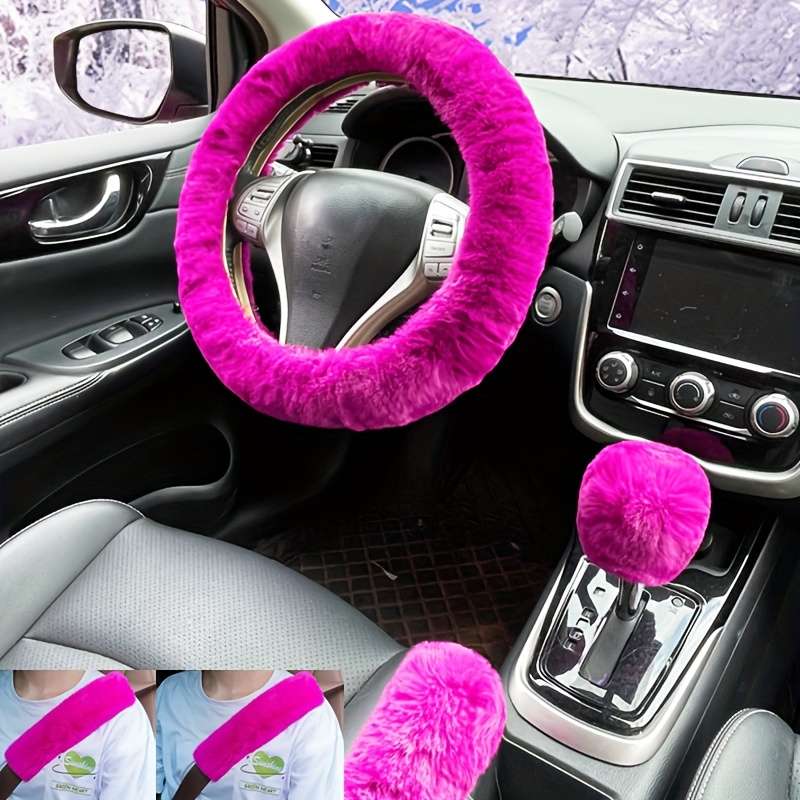 Car Steering Wheel Cover Red 5Pcs