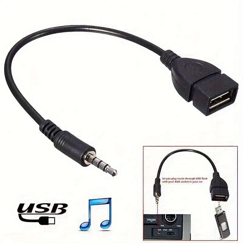 1pc Car Aux Conversion Usb Cable CD Machine MP3 Audio Cable USB To 3.5mm Audio T-port Plug Conn