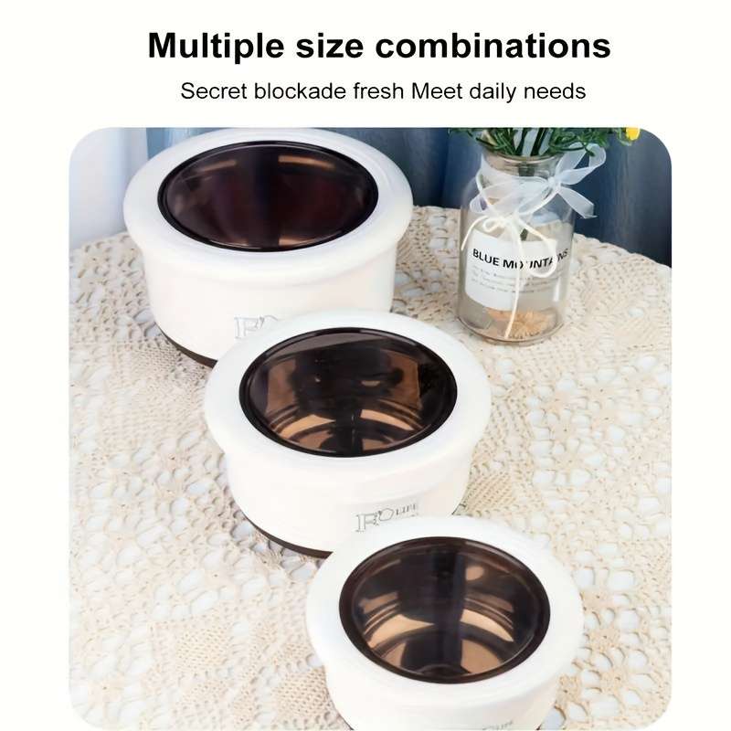 Antibacterial Box Beige 3Pcs Stainless Steel Stowable Stackable Lunch Box