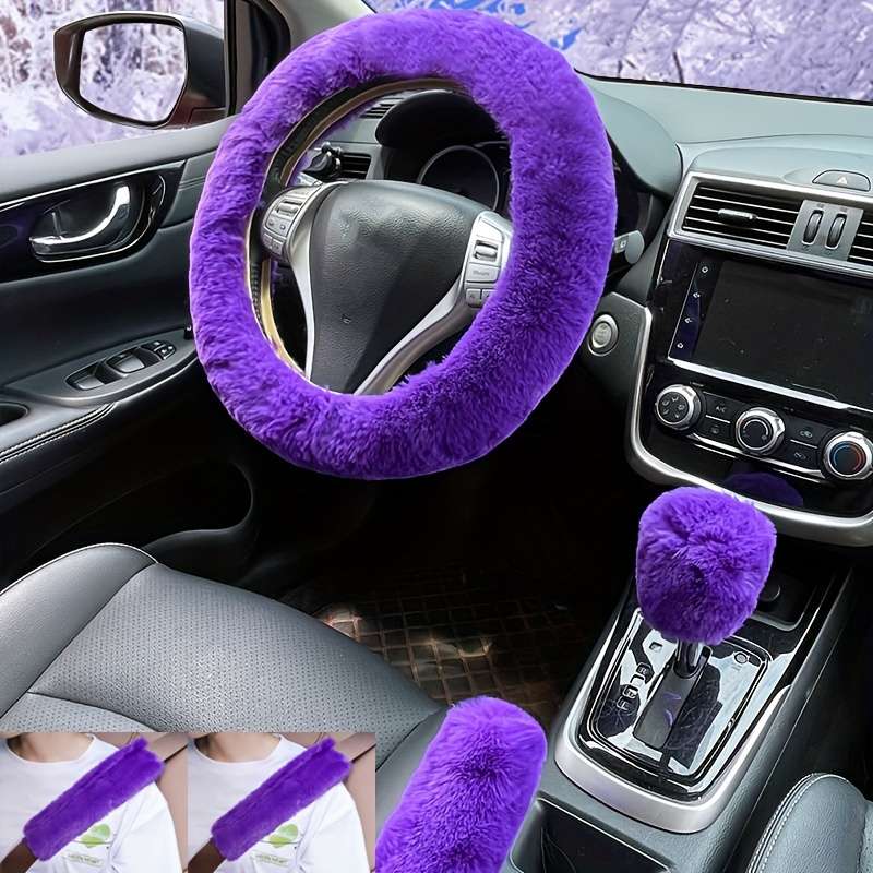 Car Steering Wheel Cover Red 5Pcs
